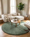 Alpine Plush Collection Area Rug -  Cortina (Sage) Round Sage  lifestyle 29