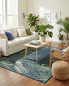 Coastal Terrace Collection Area Rug -  Anchor Rectangle Navy Blue  lifestyle 12