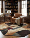 Bistro Lounge Collection Area Rug -  Latte Octagon Multi  lifestyle 55