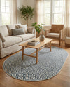 Urban Oasis Rugs Collection Area Rug -  Rooftop (Blue) Oval Blue  lifestyle 33