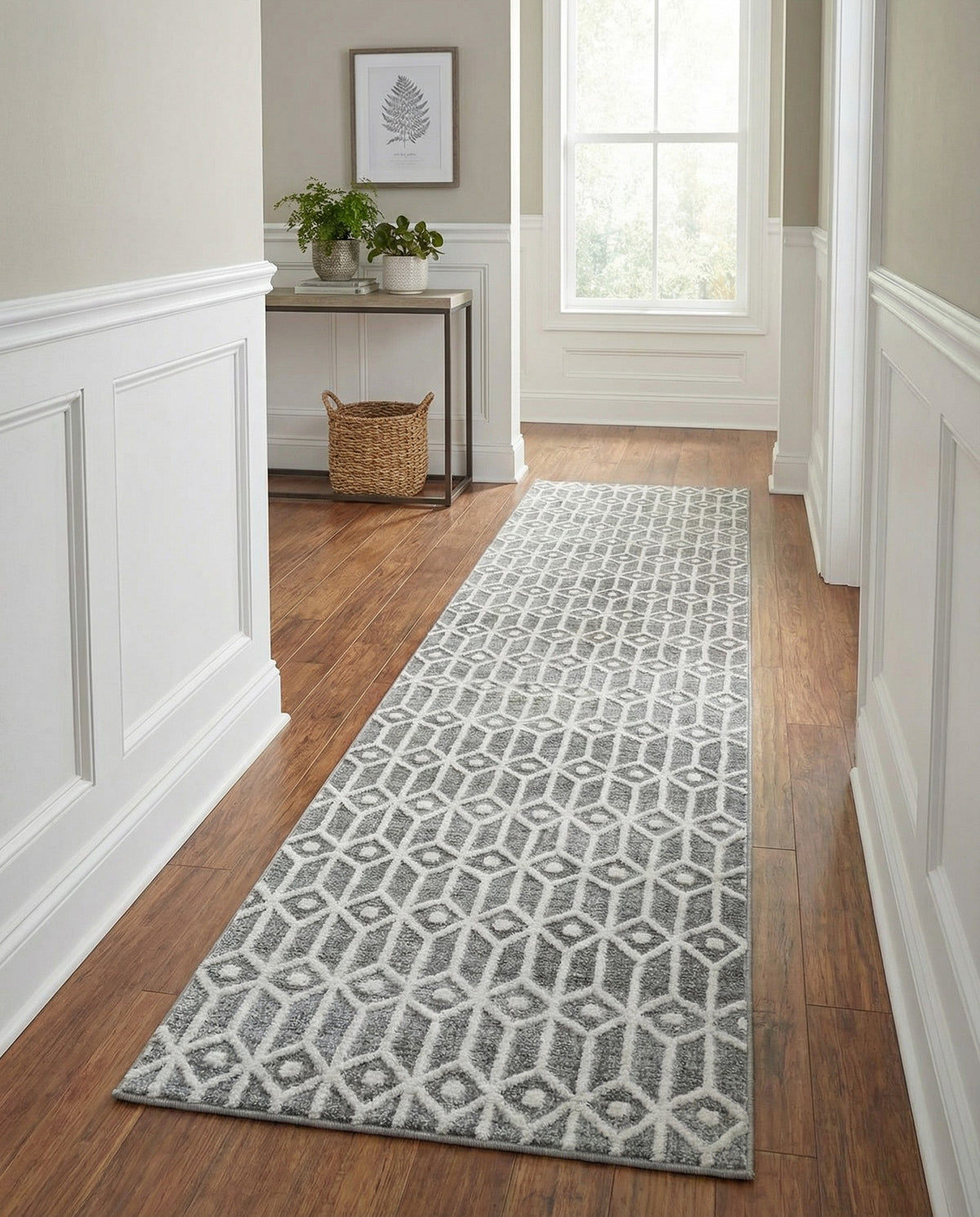 Garden Maze Retreat Collection Area Rug -  Mazeview Runner Gray  lifestyle 80