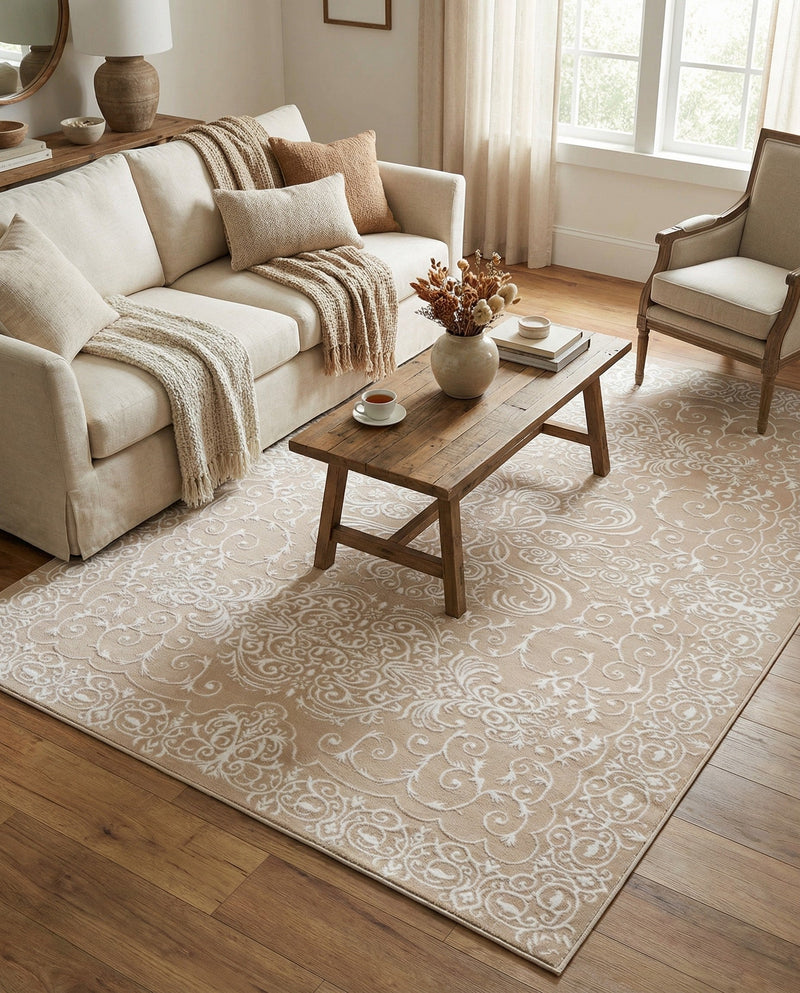Andes Summit Collection Area Rug -  Lanín Rectangle Beige  lifestyle 14