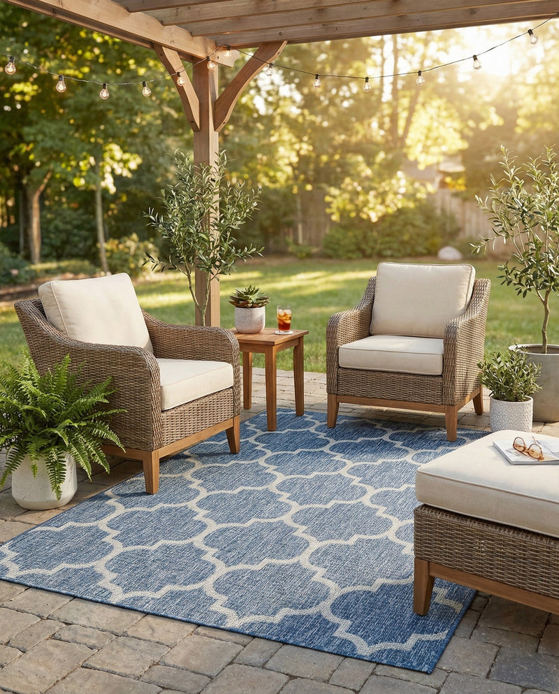Savannah Pergola Collection Area Rug - Arbor (Navy Blue) Rectangle Navy Blue  lifestyle 30
