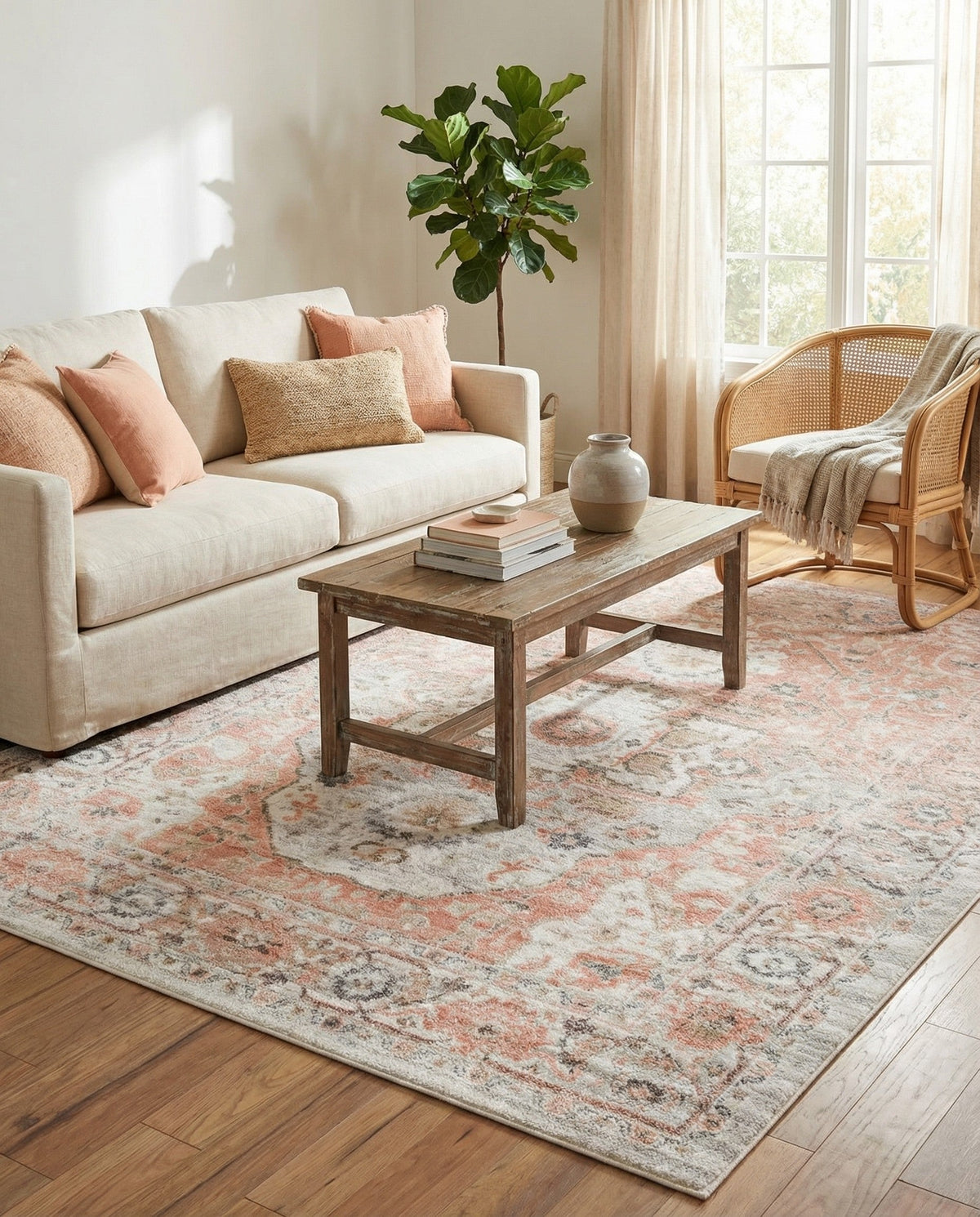 Parisian Elegance Collection Area Rug - Versailles (Rose Pink) Rectangle Rose Pink  lifestyle 6