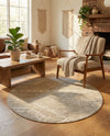 Desert Nomad Terrace Collection Area Rug - Sahara (Gray) Round Gray  lifestyle 65