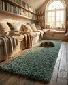 Eternal Plush Oasis Collection Area Rug -  Tranquility (Forest Green) Runner Forest Green  lifestyle 79