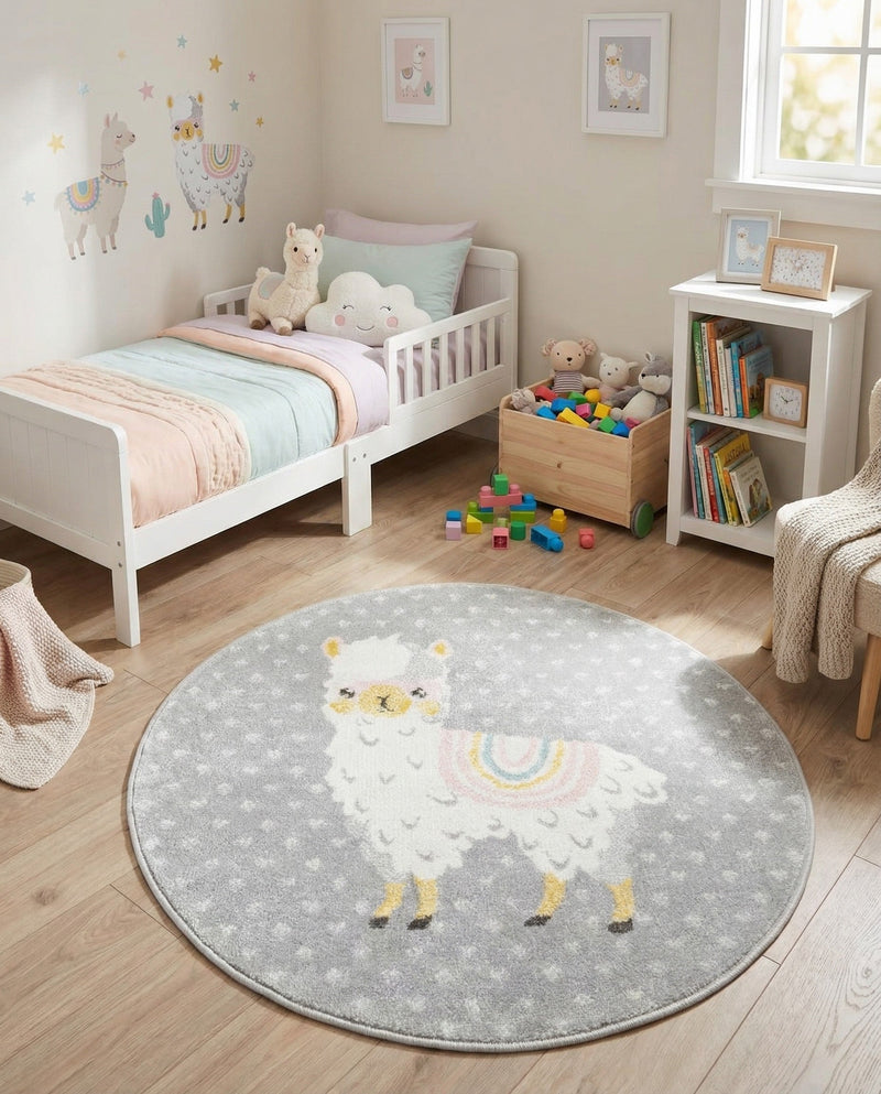 Wonder Tykes Collection Area Rug -  Marvel Round Gray  lifestyle 51