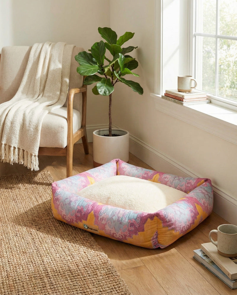 Luxury Pet Lounge Collection Pet Bed - Savannah Rectangle Multi  lifestyle 5