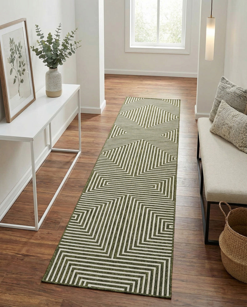 Urban Terrace Collection Area Rug -  Astoria (Green) Runner Green  lifestyle 46