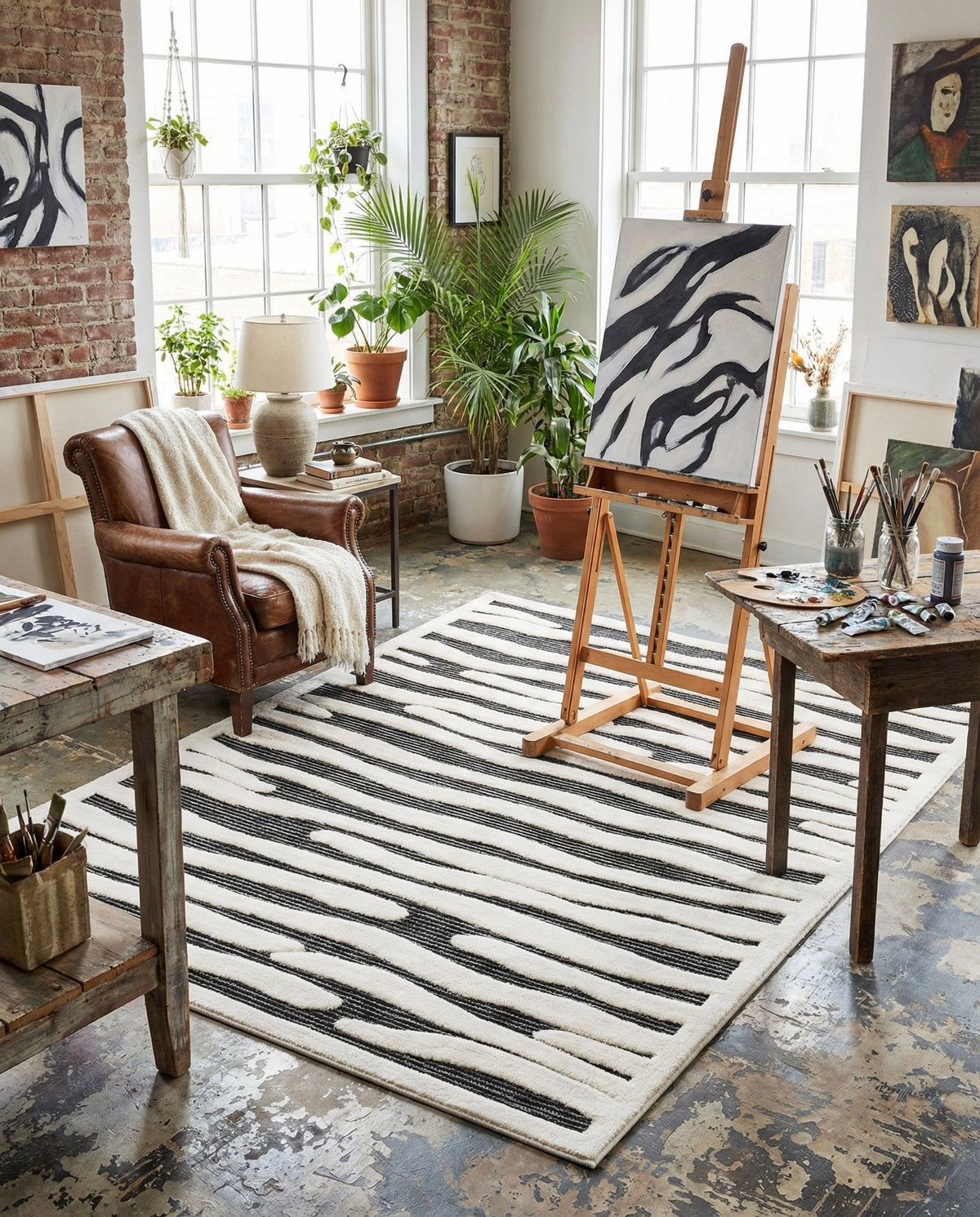 Monochrome Collection Area Rug - Slate Rectangle Gray  lifestyle 15