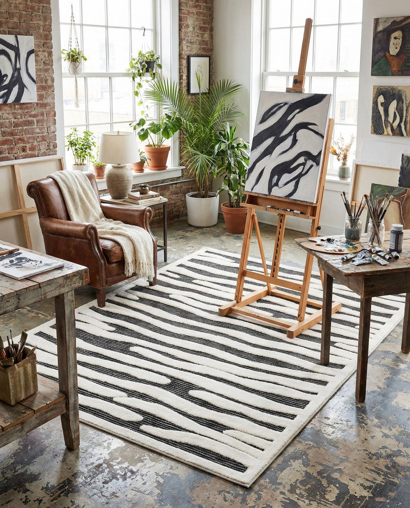 Monochrome Collection Area Rug - Slate Rectangle Gray  lifestyle 15