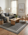 Terrace Fringe Collection Area Rug - Veranda (Black) Rectangle Black  lifestyle 24