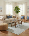 Seaside Stripes Collection Area Rug -  Boardwalk (Teal) Rectangle Teal  lifestyle 17