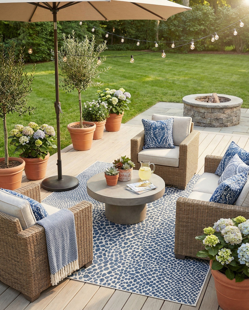 Urban Oasis Rugs Collection Area Rug -  Terrace (Blue) Rectangle Blue  lifestyle 13