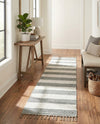 Tassel Trail Collection Area Rug - Pathway (Gray) Runner Gray  lifestyle 66