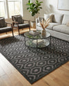 Garden Lattice Charm Collection Area Rug - Arbor (Charcoal) Square Charcoal  lifestyle 49