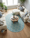 Savannah Pergola Collection Area Rug - Arbor (Aquamarine) Oval Aquamarine  lifestyle 71