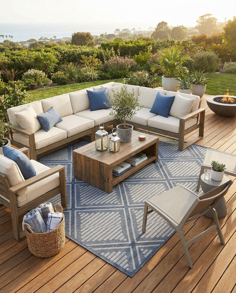 Savannah Pergola Collection Area Rug -  Eden Rectangle Navy Blue  lifestyle 22