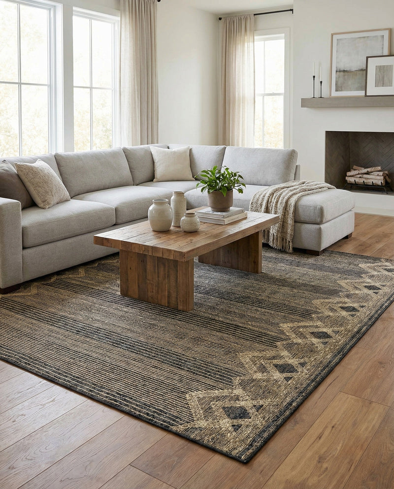 Urban Terrace Collection Area Rug -  Loft Rectangle Charcoal  lifestyle 16