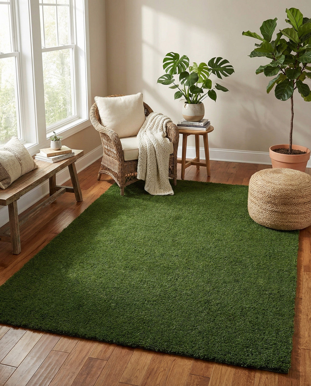 Meadow Retreat Collection Area Rug - Glen Rectangle Green  lifestyle 51