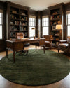 Bloomsbury Elegance Collection Area Rug -  Kensington (Green) Round Green  lifestyle 38