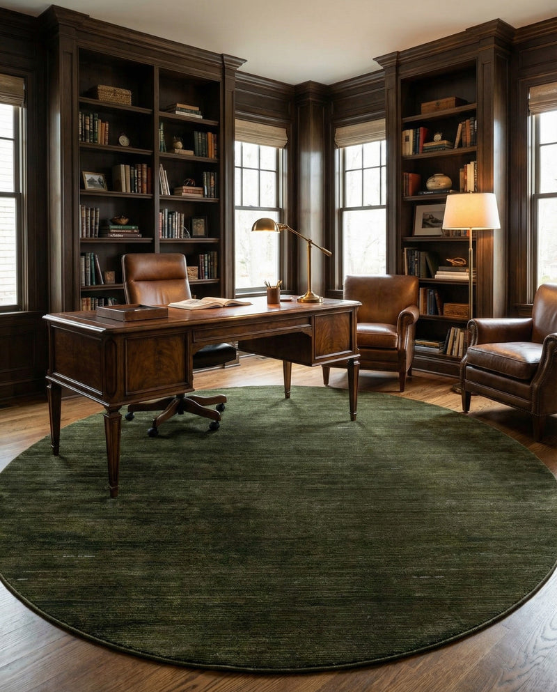 Bloomsbury Elegance Collection Area Rug -  Kensington (Green) Round Green  lifestyle 38