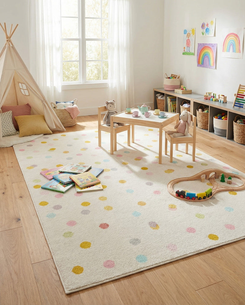 Wonder Tykes Collection Area Rug -  Fable Rectangle Ivory  lifestyle 7