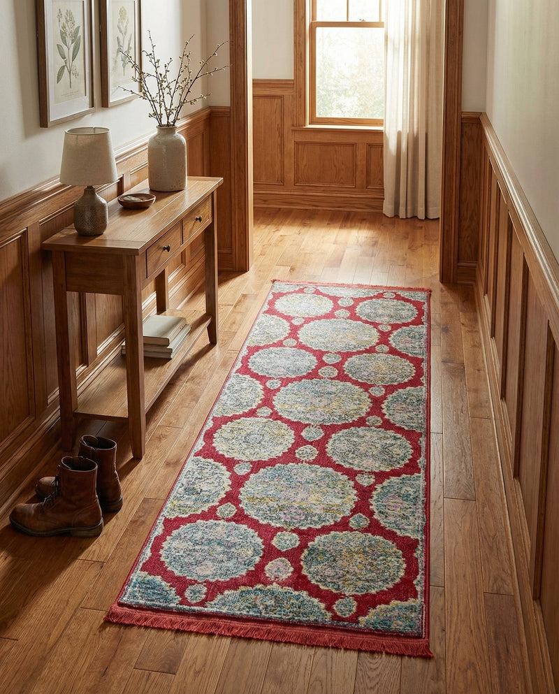 Arcadia Rugs Collection Area Rug -  Atlantis (Red) Runner Red  lifestyle 74