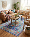 Heritage Elegance Collection Area Rug -  Taj Rectangle Blue  lifestyle 11