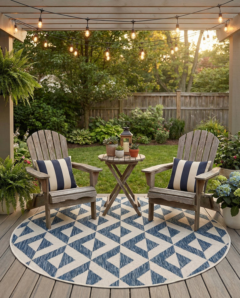 Urban Oasis Rugs Collection Area Rug -  Highrise (Blue) Round Blue  lifestyle 51