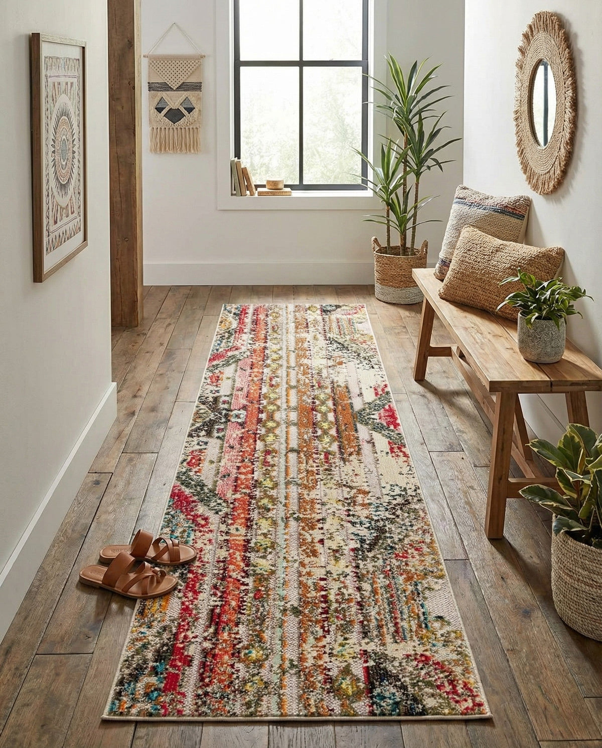 Outdoor Marrakesh Collection Area Rug -  Agadir Runner Multi Beige  lifestyle 142