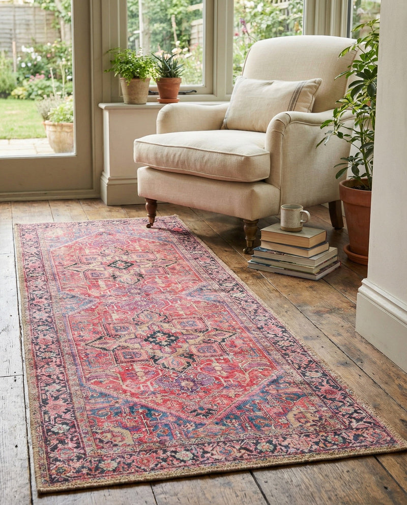 Heritage Elegance Collection Area Rug -  Alhambra Runner Red  lifestyle 67