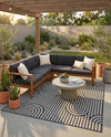 Urban Terrace Collection Area Rug -  Uptown Rectangle Black and White  lifestyle 18