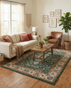 Casablanca Tapestry Collection Area Rug -  Marrakech (Emerald Green) Rectangle Emerald Green  lifestyle 6
