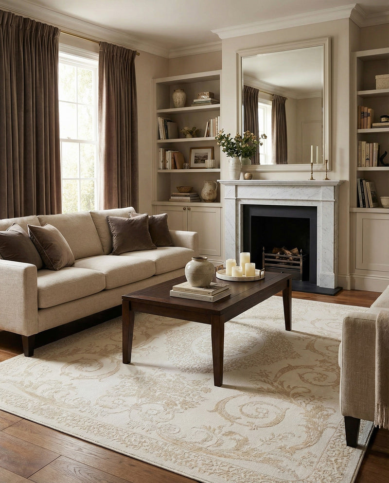 Bloomsbury Elegance Collection Area Rug - Mayfair Rectangle Ivory  lifestyle 59