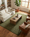 Garden Lattice Charm Collection Area Rug - Arbor (Green) Rectangle Green  lifestyle 3