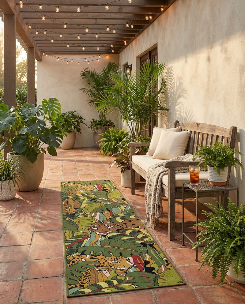 Seaside Blooms Collection Area Rug -  Sorrento Runner Green  lifestyle 49