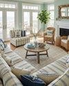 Seaside Haven Rugs Collection Area Rug - Sapphire (Gray) Round Gray  lifestyle 51