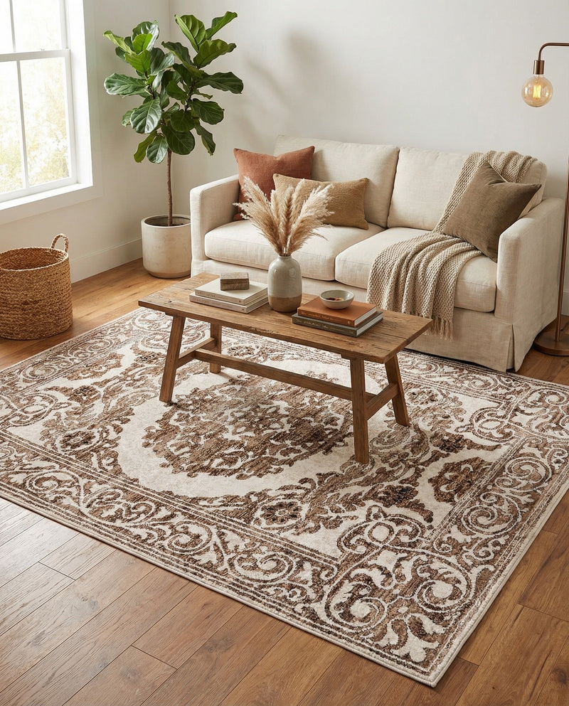 Sanctuary Retreat Collection Area Rug -  Enclave Rectangle Chocolate Brown  lifestyle 10