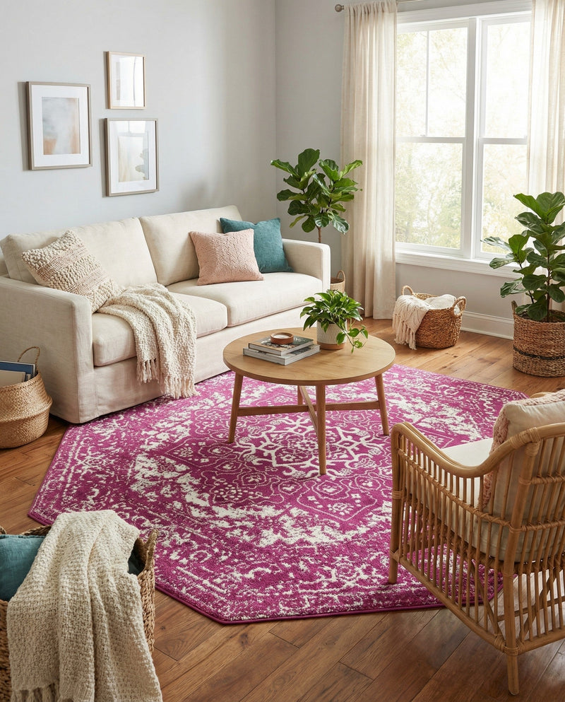 Georgetown Rugs Collection Area Rug - Dupont (Purple) Octagon Purple  lifestyle 64