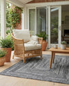 Sustainable Strands Indoor-Outdoor Oasis Collection Area Rug -  Sandbar (Black and White) Rectangle Black and White  lifestyle 5