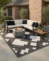 Urban Terrace Collection Area Rug -  Williamsburg Rectangle Black and White  lifestyle 21