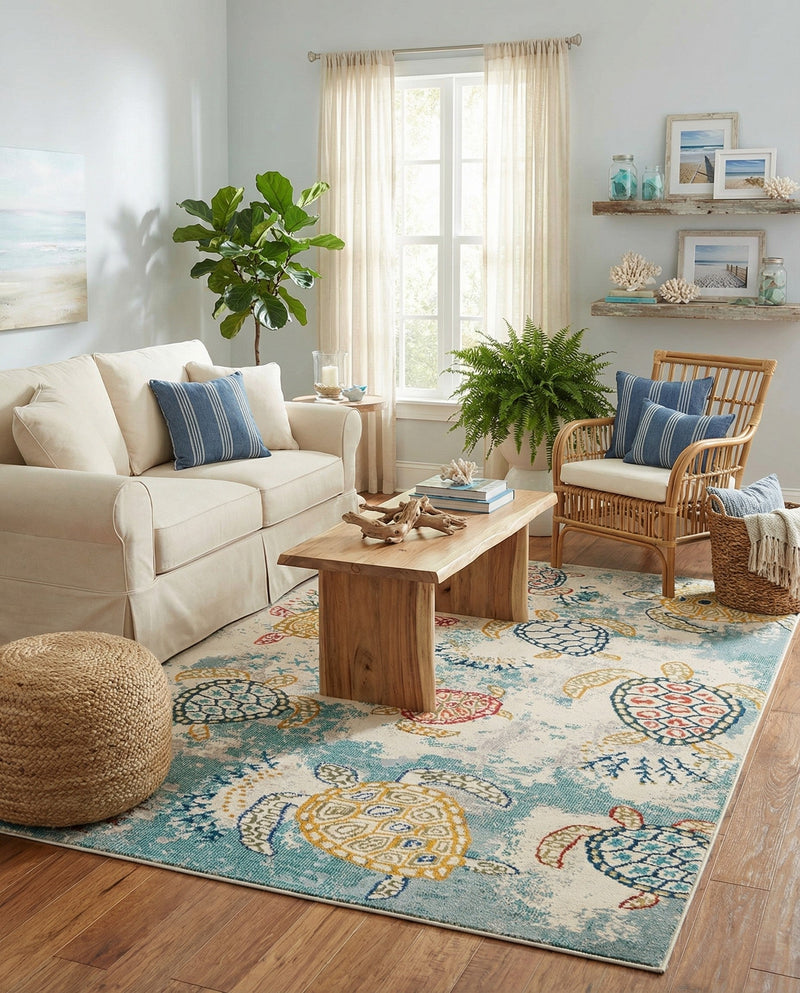 Sorrento Shores Collection Area Rug -  Massa Rectangle Beige  lifestyle 4