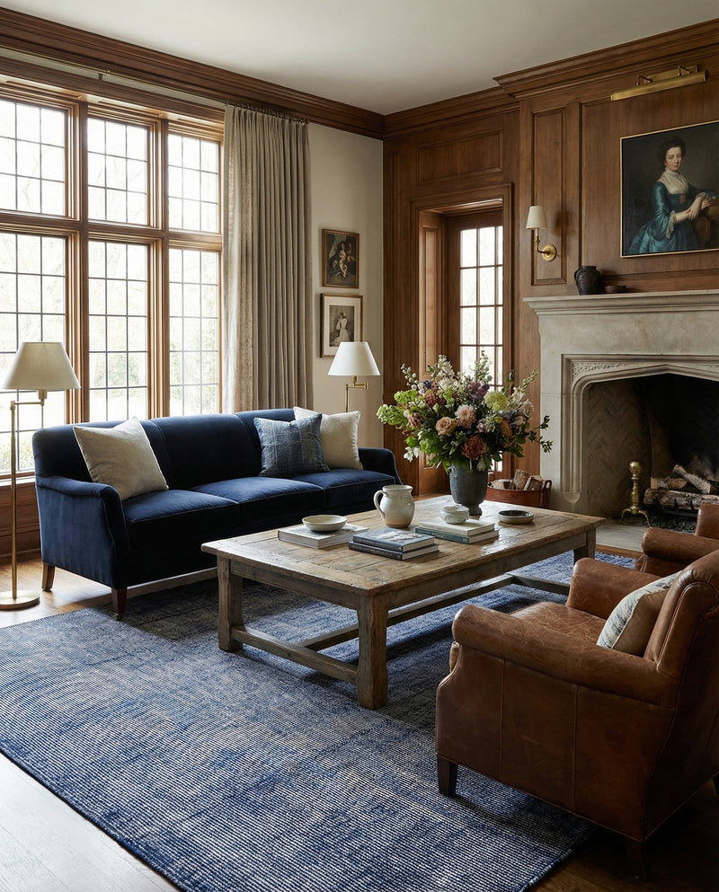 Berkshire Estate Collection Area Rug - Windsor (Blueberry) Rectangle Blueberry  lifestyle 3