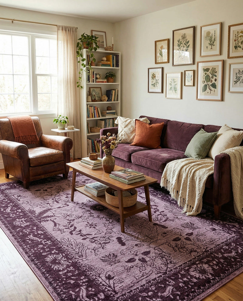 Horizon Collection Area Rug -  Apex (Purple) Rectangle Purple  lifestyle 18