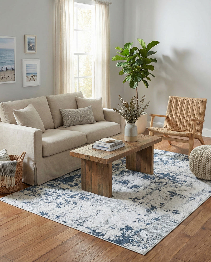 Cathedral Elegance Collection Area Rug -  Basilica Rectangle Navy Blue  lifestyle 12