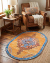 Heritage Elegance Collection Area Rug -  Winterthur (Orange) Oval Orange  lifestyle 80