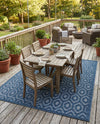 Garden Lattice Charm Collection Area Rug - Arbor (Navy Blue) Rectangle Navy Blue  lifestyle 5