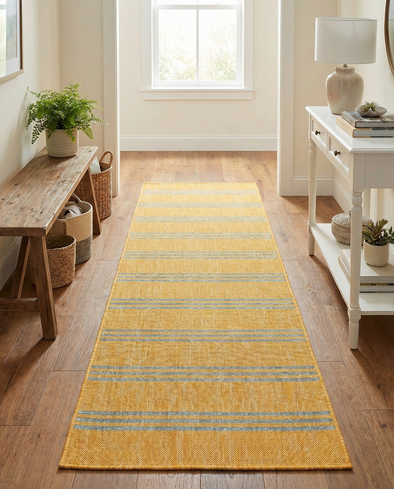 Urban Oasis Rugs Collection Area Rug -  District (Yellow and Aqua) Runner Yellow and Aqua  lifestyle 57