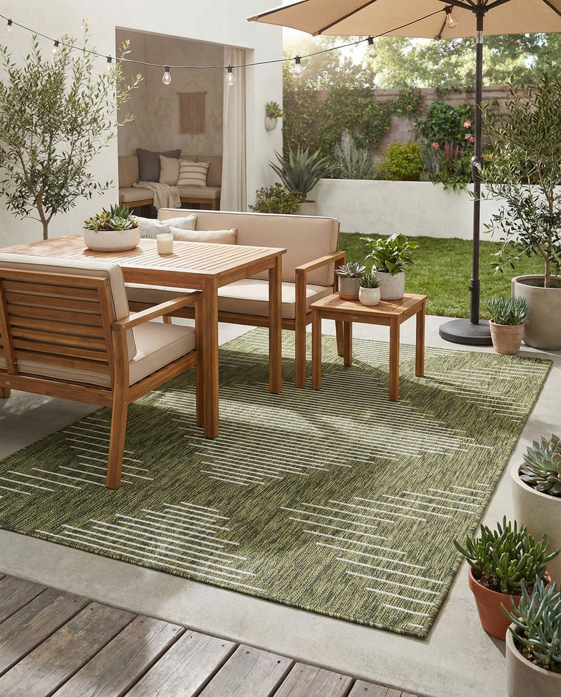 Urban Terrace Collection Area Rug -  Chelsea (Green) Rectangle Green  lifestyle 27
